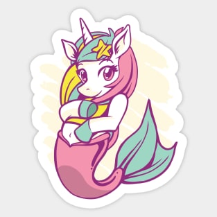 mermaid unicorn cute design Sticker